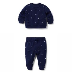 Janie And Jack Baby Nautical French Terry Sweatshirt and Jogger Set